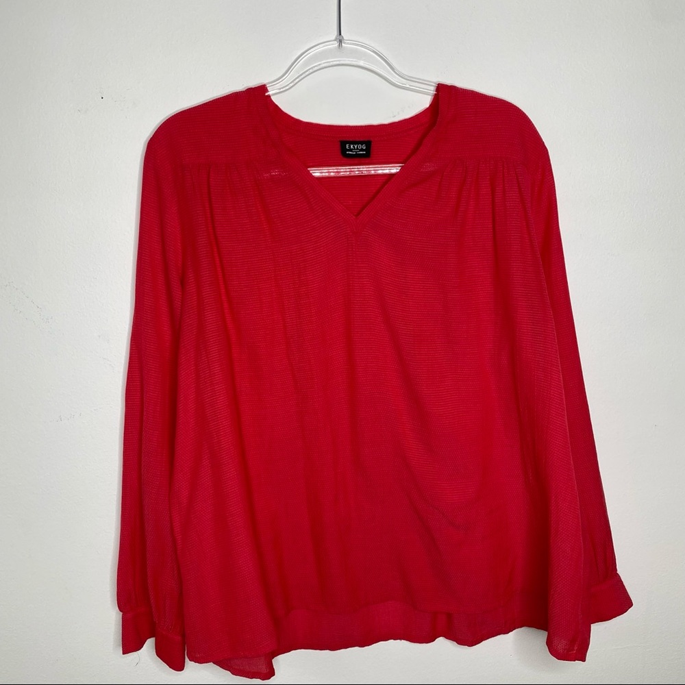 Ekyog 100% viscose Red Longsleeve Blouse
